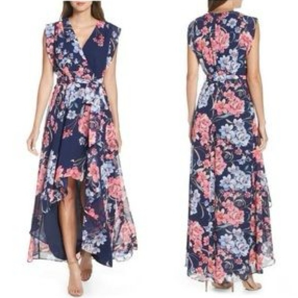 ELIZA J Obi Floral Print High/Low Dress Size 14 Petite - Picture 3 of 17